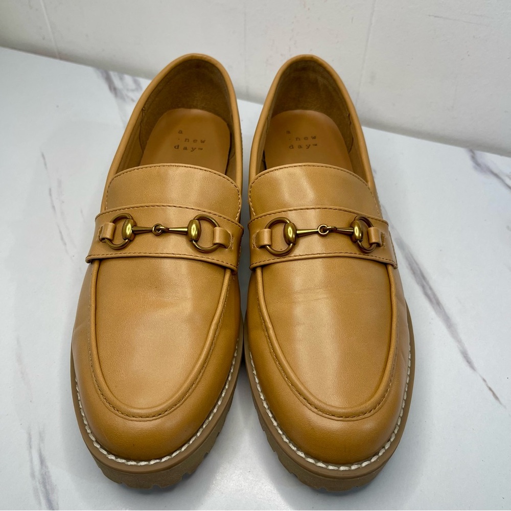 Chunky Platform Loafers Low Heel Flats Lug Sole SlipOn Penny Loafers OfficeWork - Picture 2 of 11
